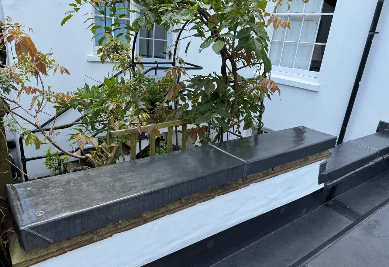 Finished lead capping and roof junctions on a London property