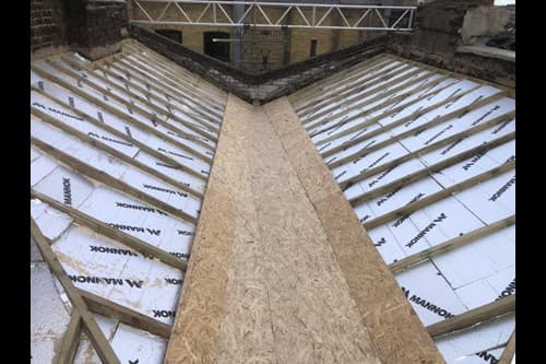 Picture of insulation laid on roof